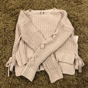 light pink cropped sweater